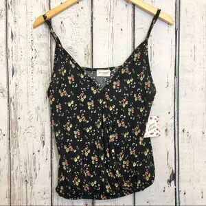 NWT Free Kiss floral crossover tank Jr punk goth grunge rock size medium top